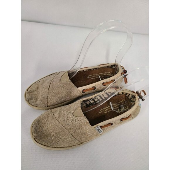 TOMS Girls Brown Slip On Adjustable Shoes Size 1 - Picture 3 of 8